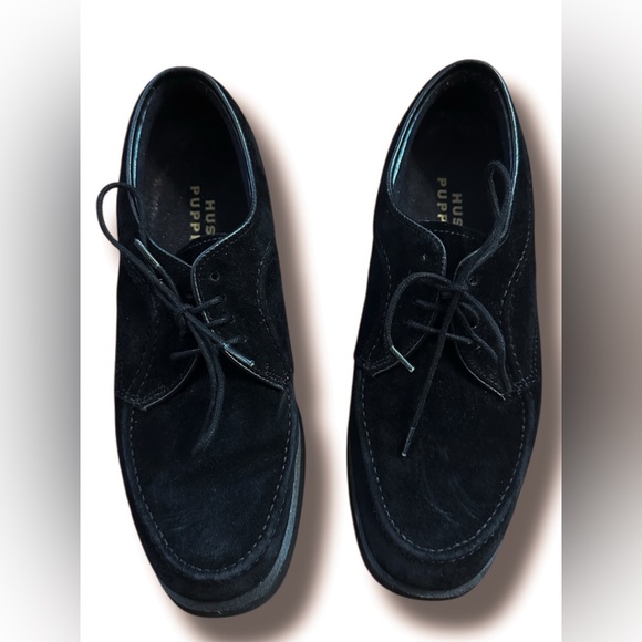 Hush Puppies Shoes Womens 8.5 Oxford Black Lace Up Loafer Suede Brogue Cushioned - Picture 6 of 9